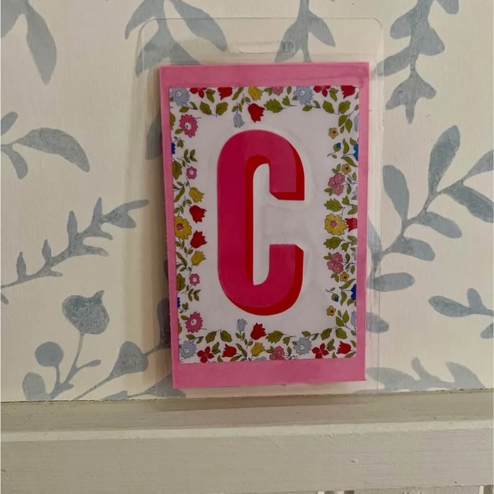 Pink Floral Letter L Wall Decor